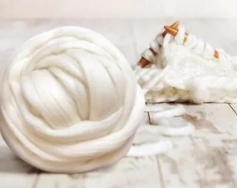 13 lb Natural White Wool Roving Fiber