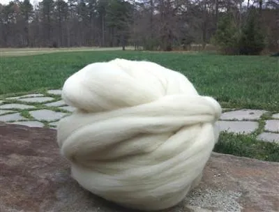 13 lb Natural White Wool Roving Fiber