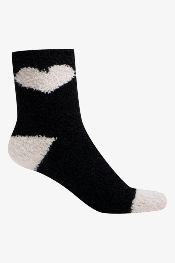 2 Pack Heart Chunky Socks Black