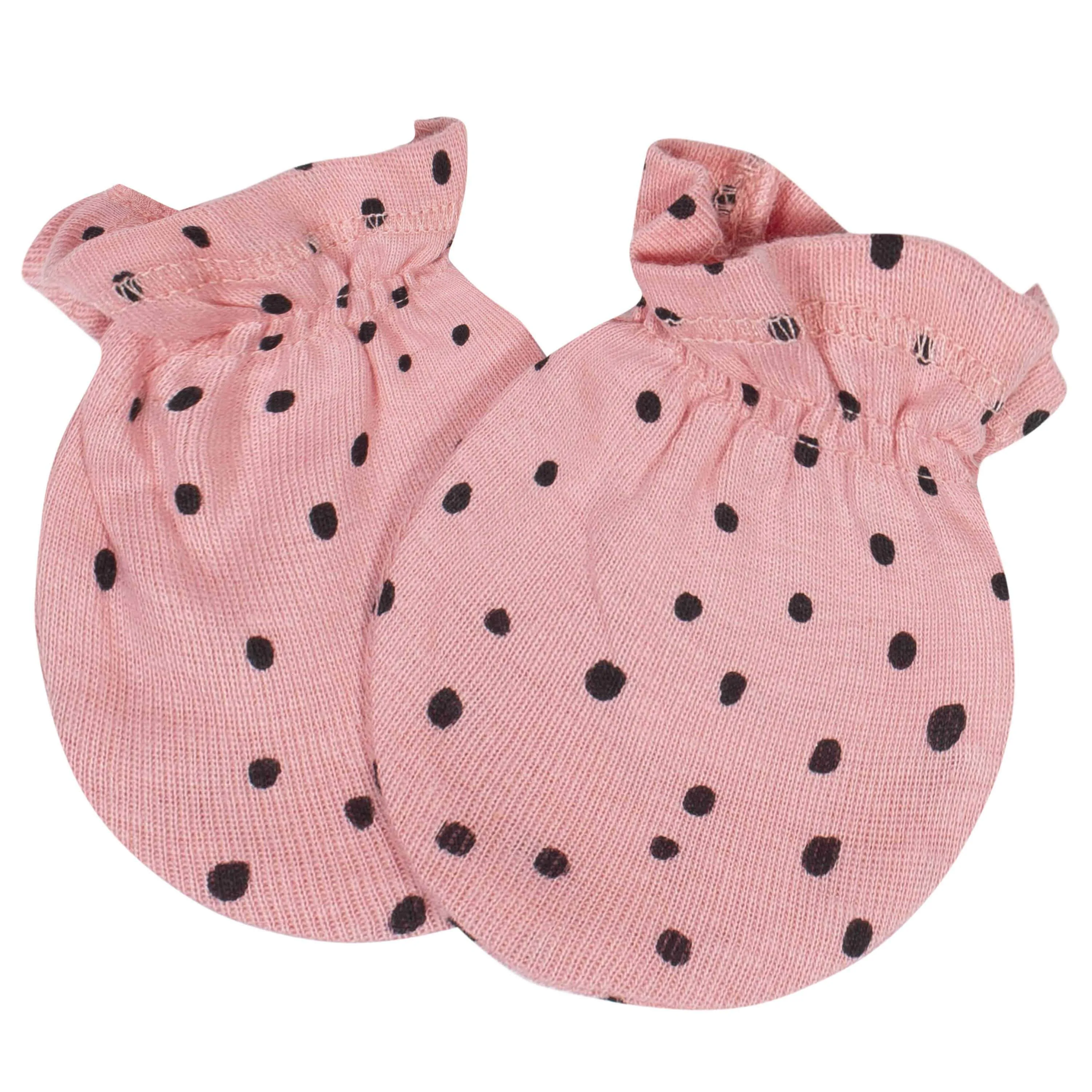 8-Piece Baby Girls Bear Caps & Mittens Set