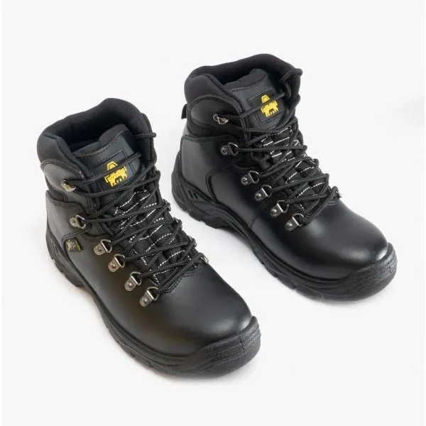 AS335 MOORFOOT S3 Unisex Leather Safety Boots Black