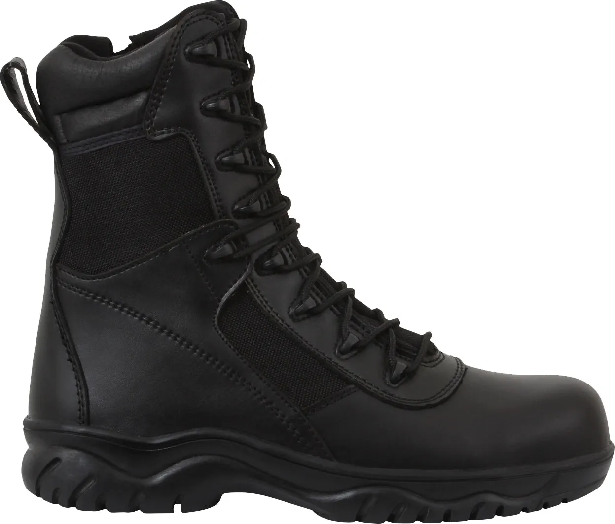 Black - Forced Entry Composite Toe Tactical Boots with Side Zipper 8 in.