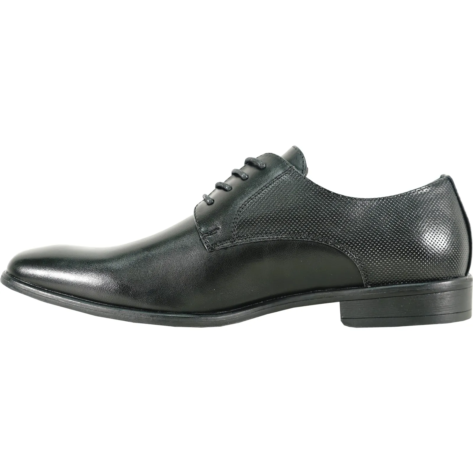 BRAVO Men Dress Shoe KING-7 Oxford Shoe BLACK - Medium and Wide Width Available