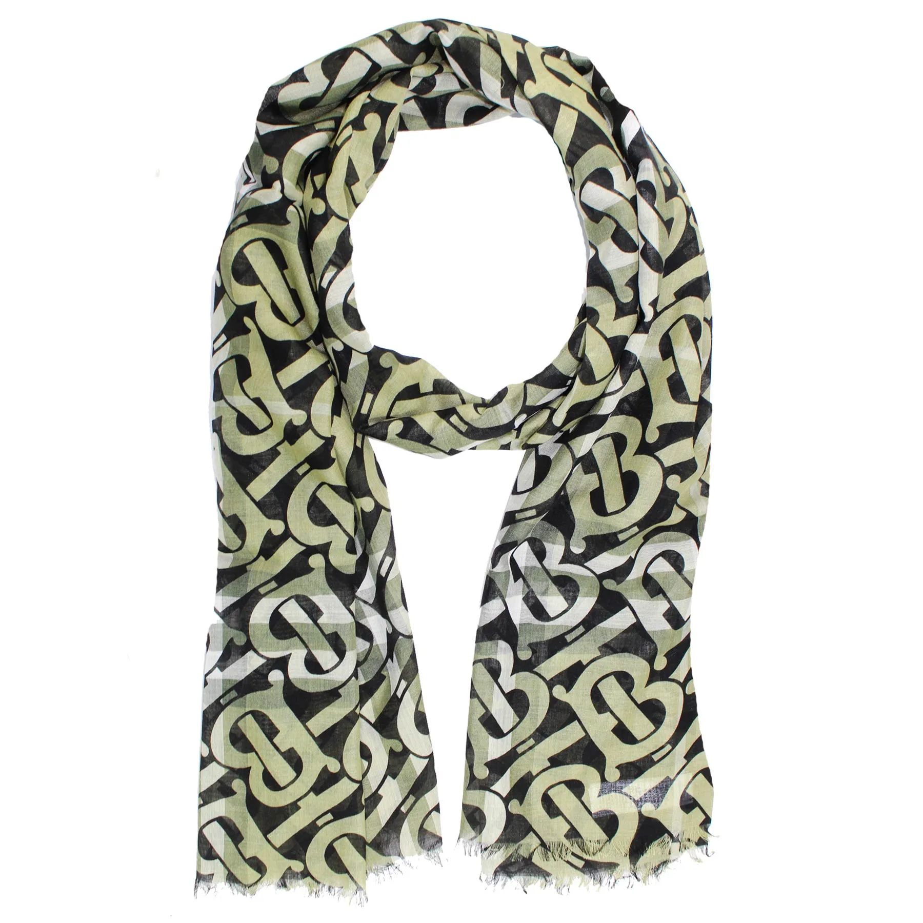 Burberry Scarf Monogram Design - Wool Silk Shawl SALE