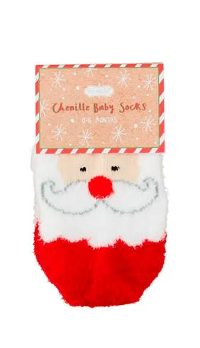 CHRISTMAS CHENILLE SOCKS BY MUD PIE