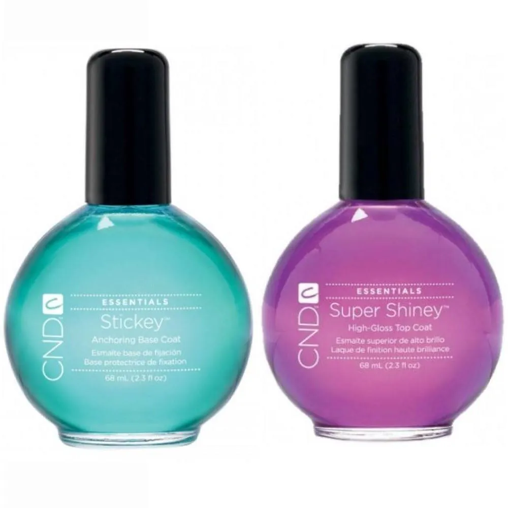 CND Stickey Anchoring Base Coat & Super Shiney High-Gloss Top Coat