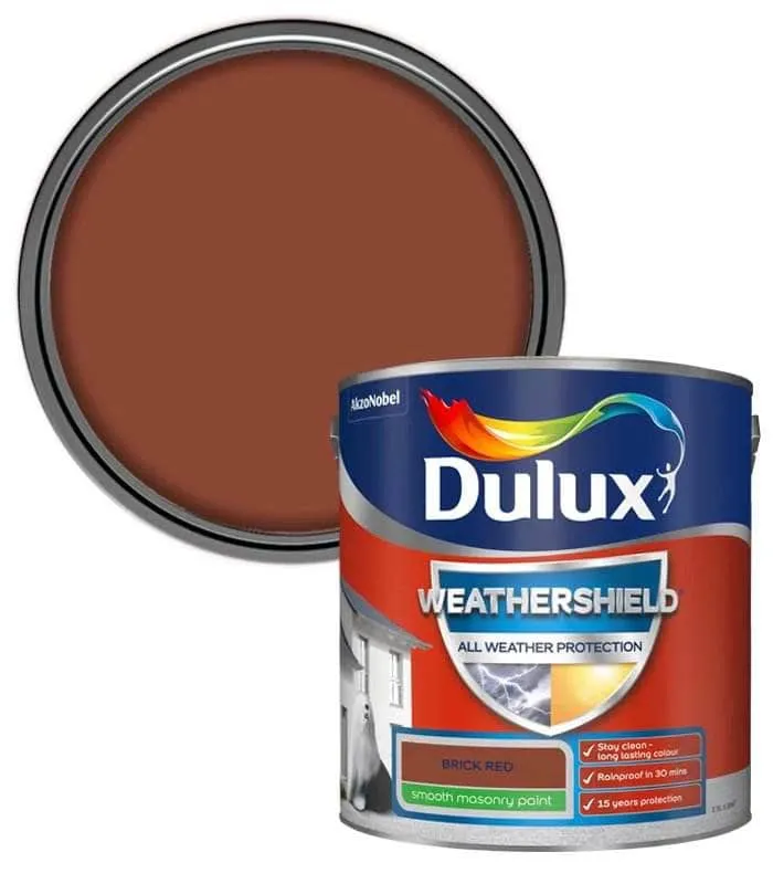 Dulux Weathershield 2.5L Masonry Paint - Red Brick