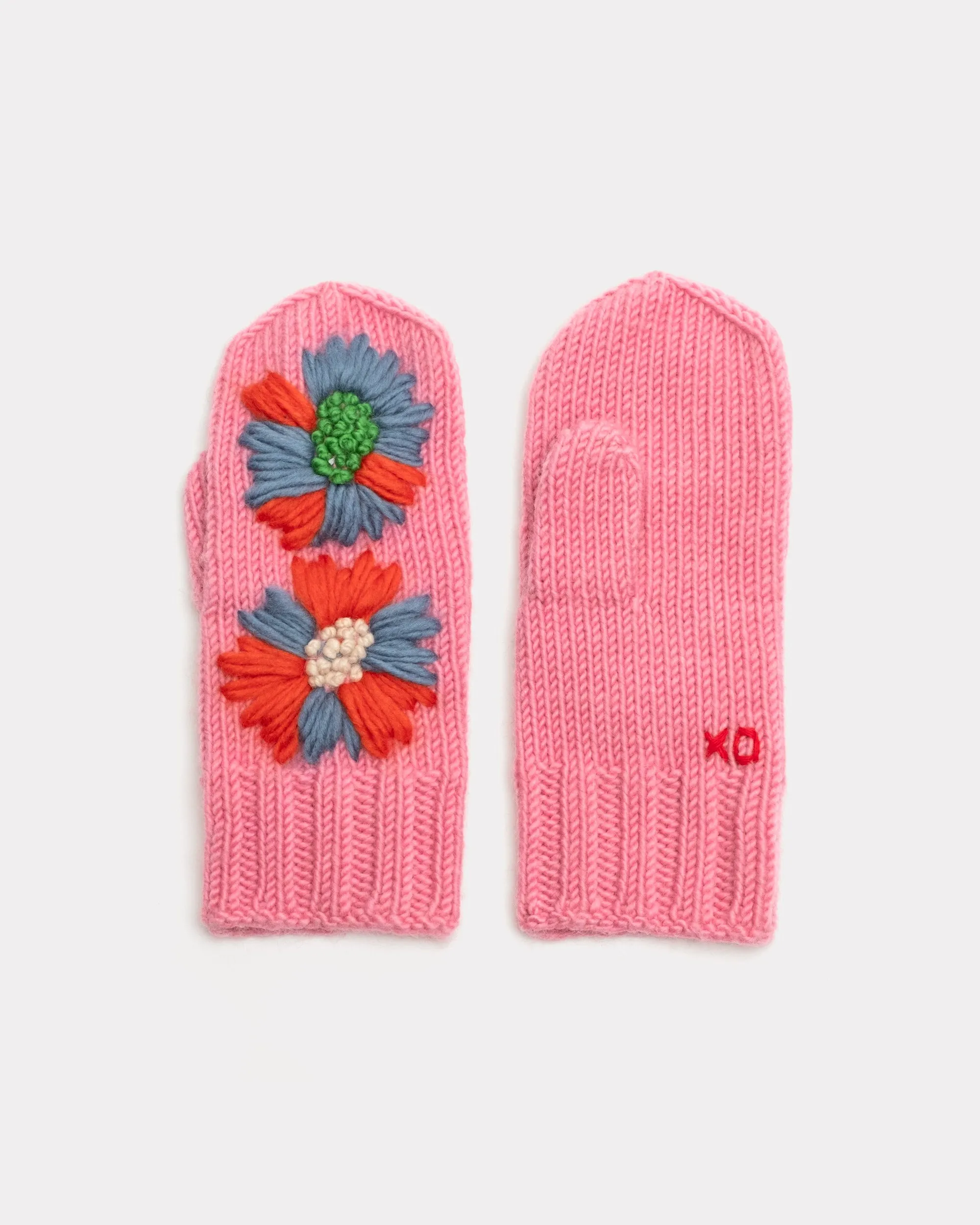 Embroidered Knit Mitten