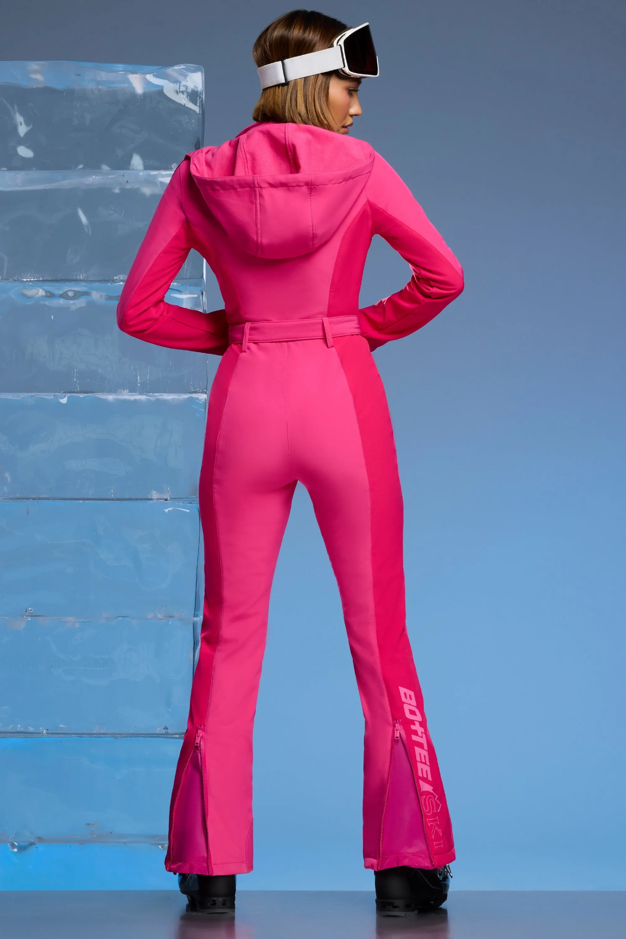 Fleece Lined Ski Suit in Fuchsia Pink