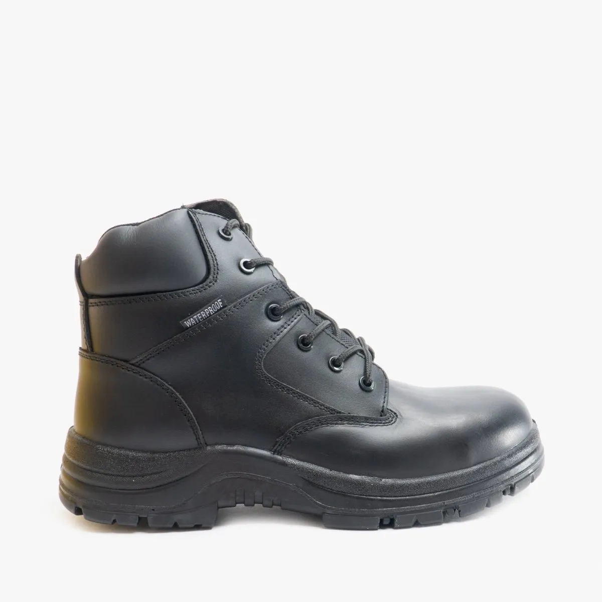 FS006C S3 WP Unisex Leather Safety Boots Black