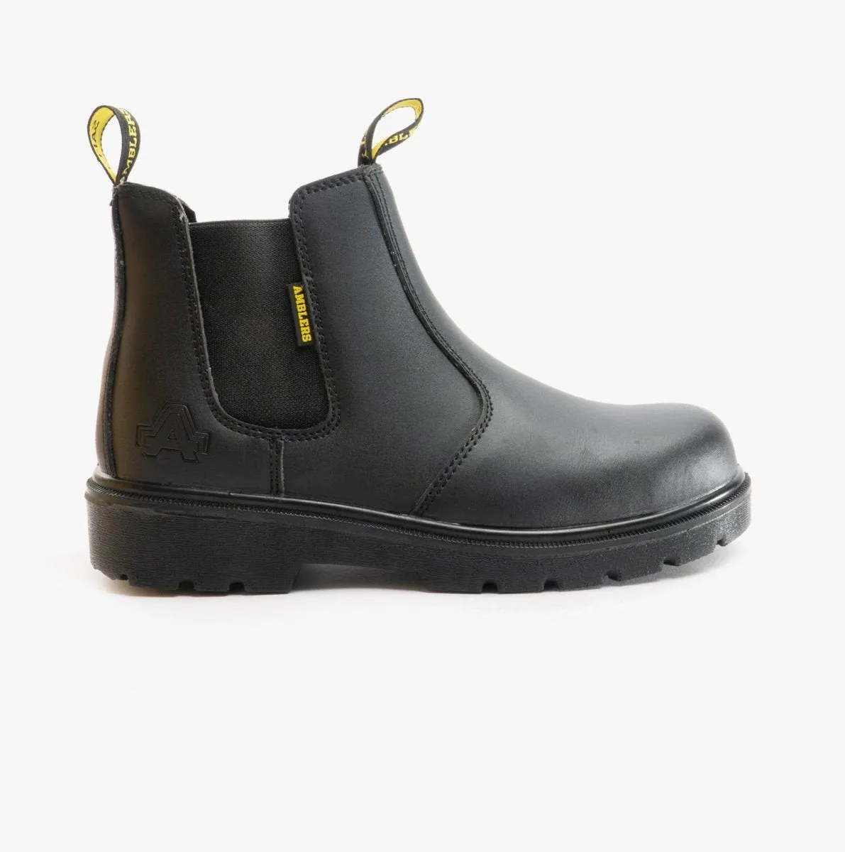 FS116 Unisex Leather Chelsea Safety Boots Black