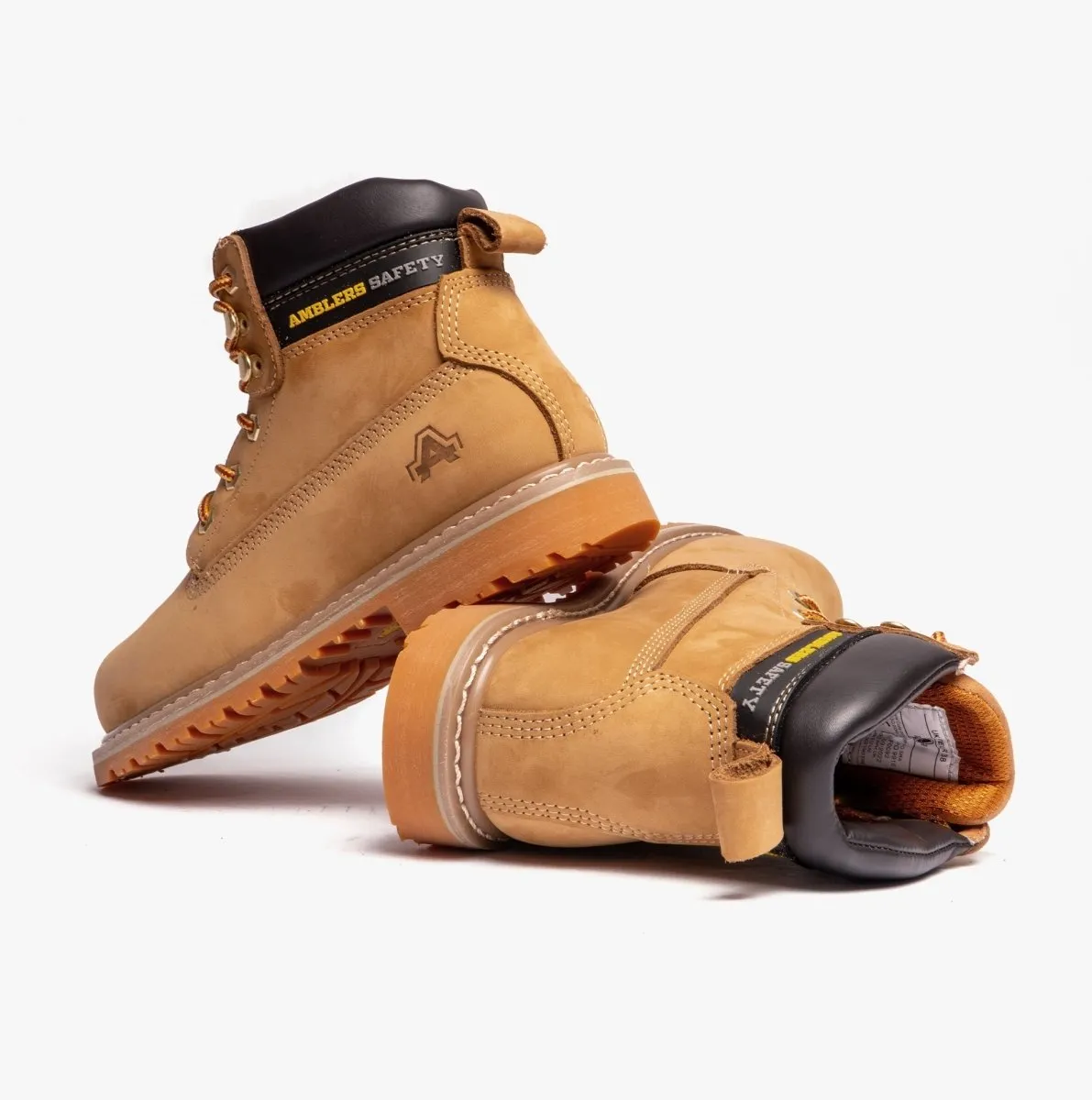 FS7 Unisex Leather Safety Boots Honey