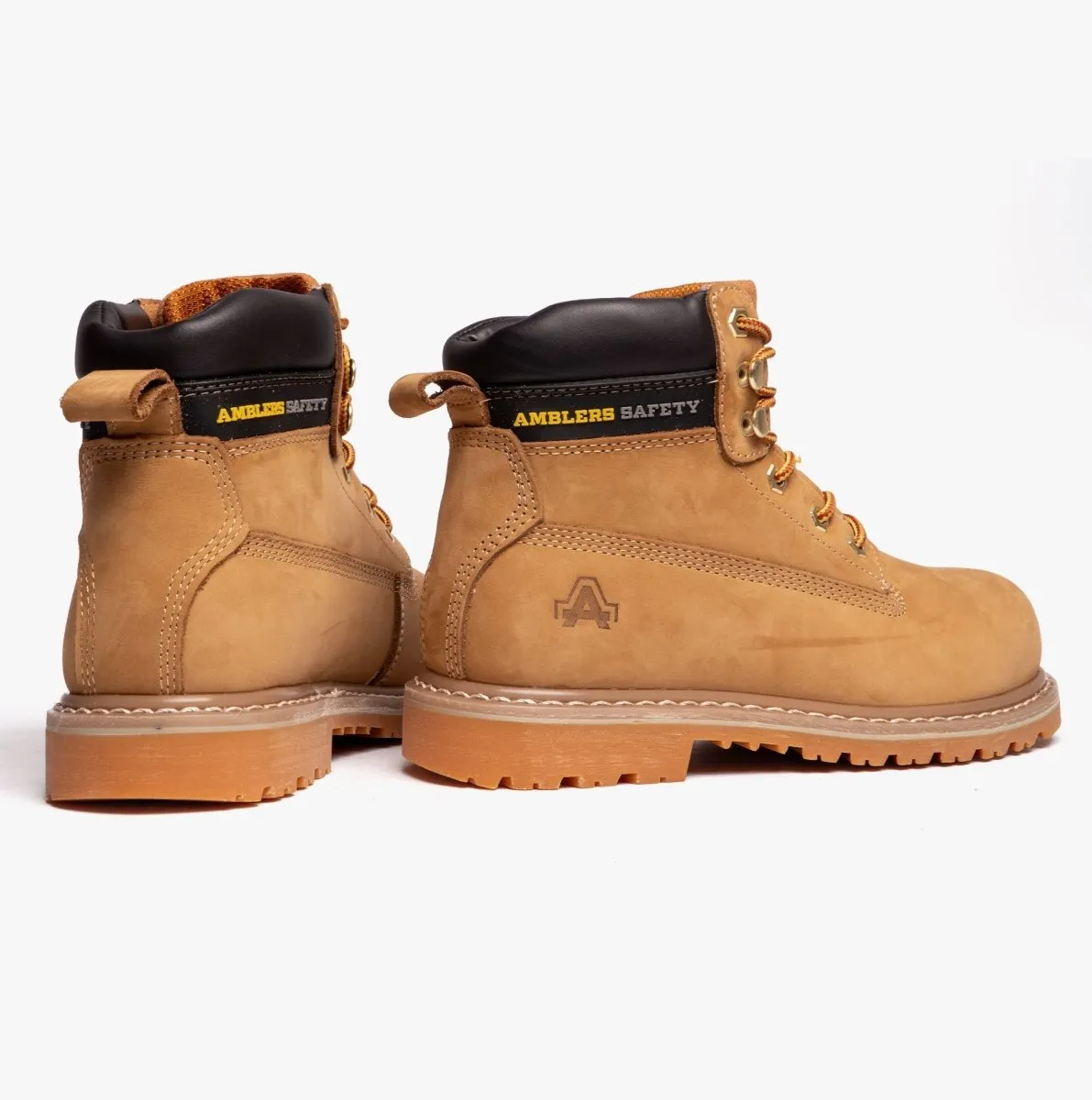 FS7 Unisex Leather Safety Boots Honey