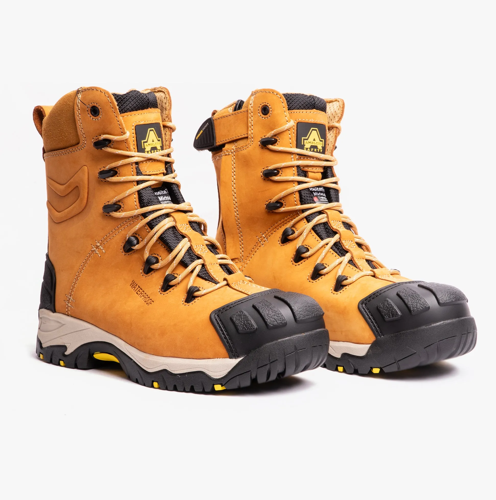 FS998 Mens Leather Safety Boots Honey