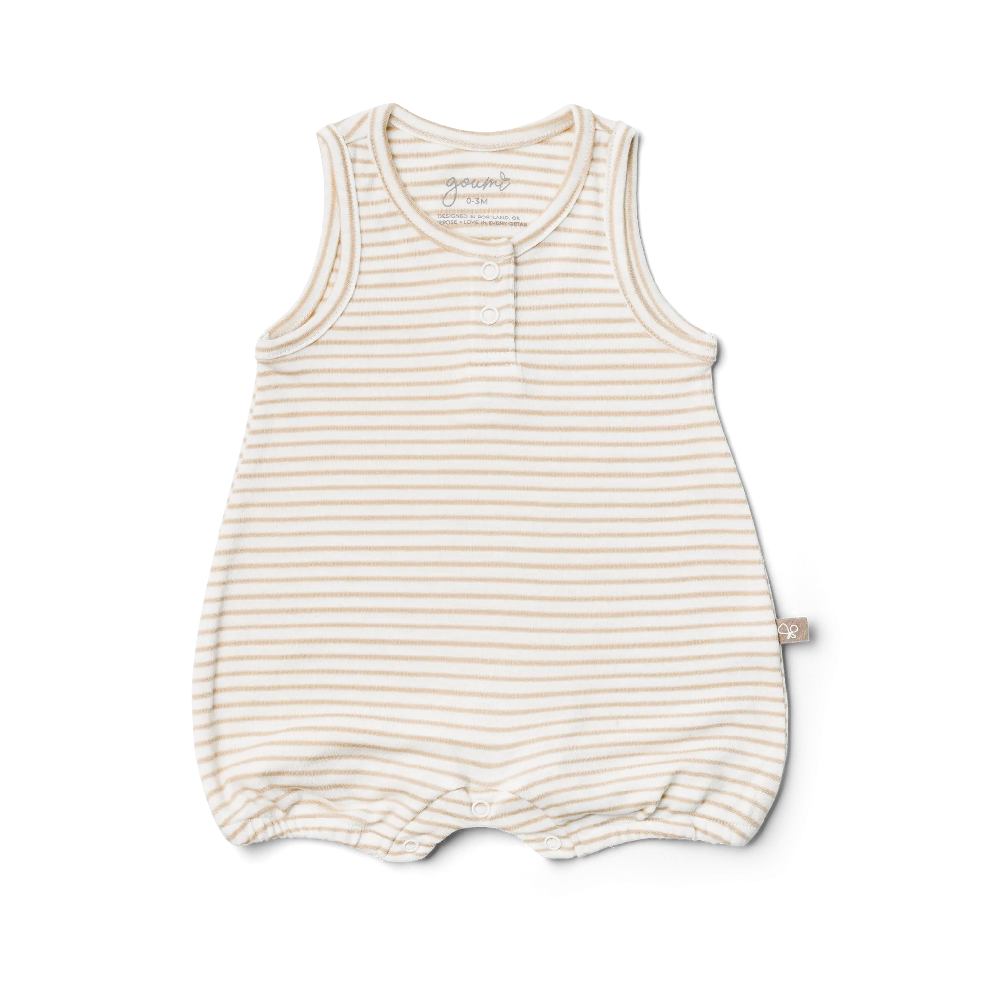 goumikids - Viscose Organic Cotton Romper - Dune Stripe 3-6 months