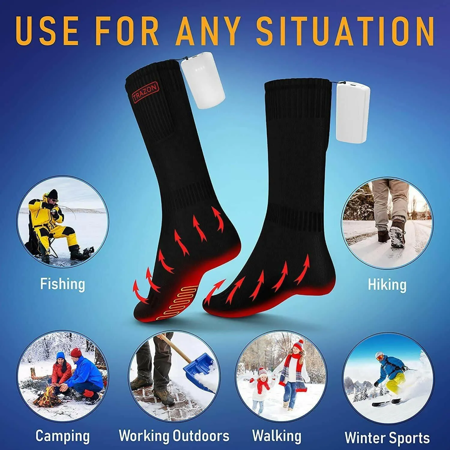 Heated Socks for Men and Women Rechargeable   Electric Battery Thermal