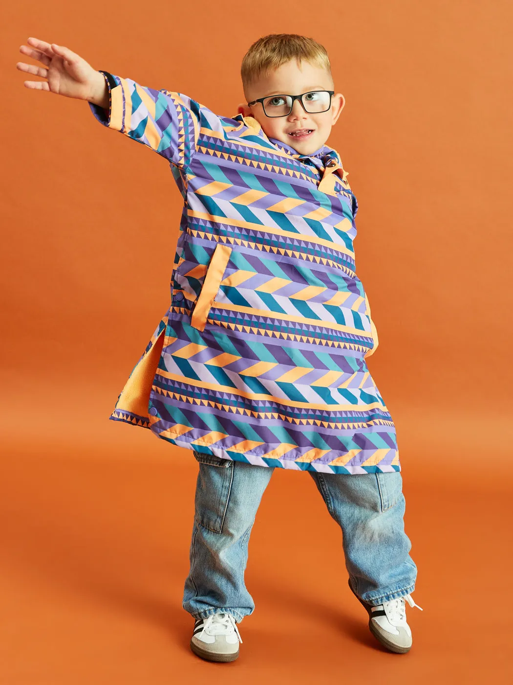 Kids Harley Retro Pattern Poncho