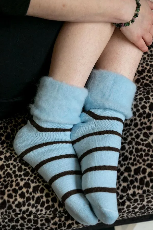 New Zealand Bed Socks with Stripes