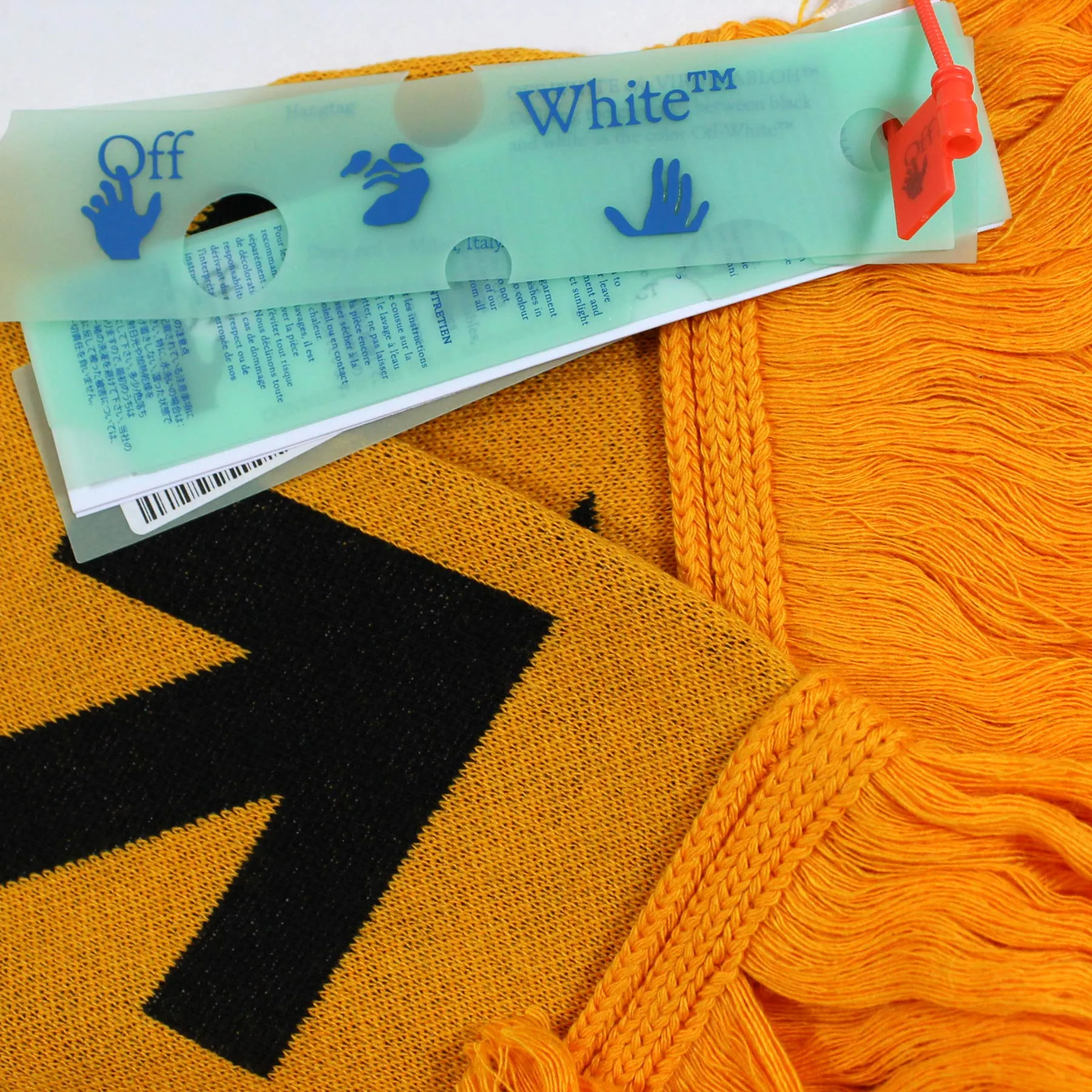 Off-White Scarf Orange Arrow Logo Design - Wool Blend Shawl FINAL SALE