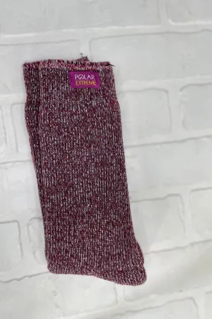 PE Women's Pink Brushed Thermal Sock