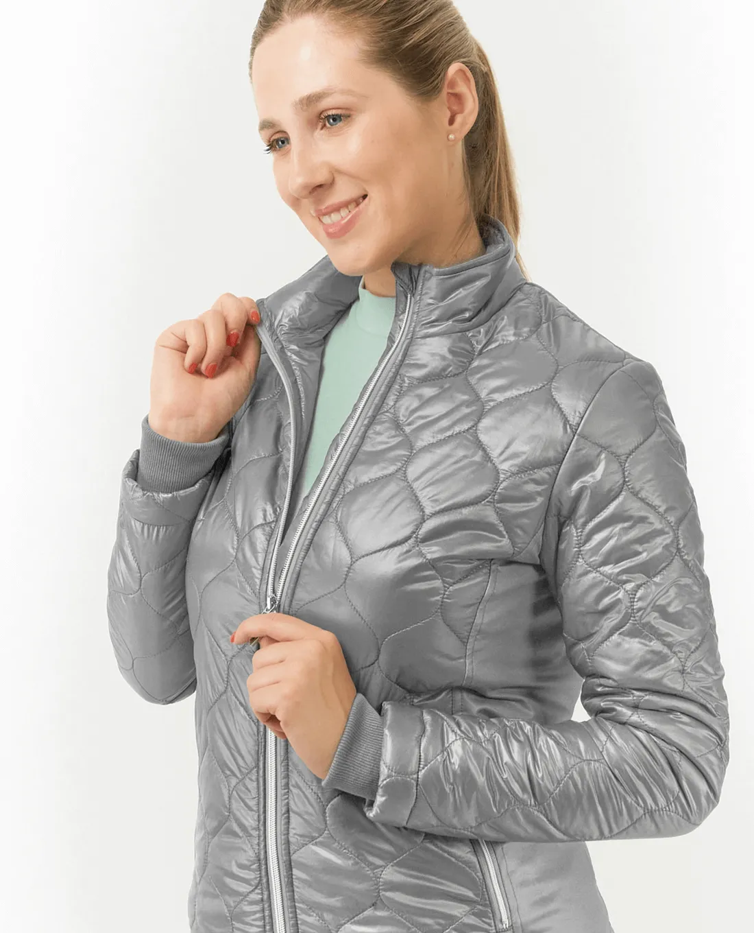 PURE GOLF Bronwyn Quilted Jacket 414 Charcoal Grey