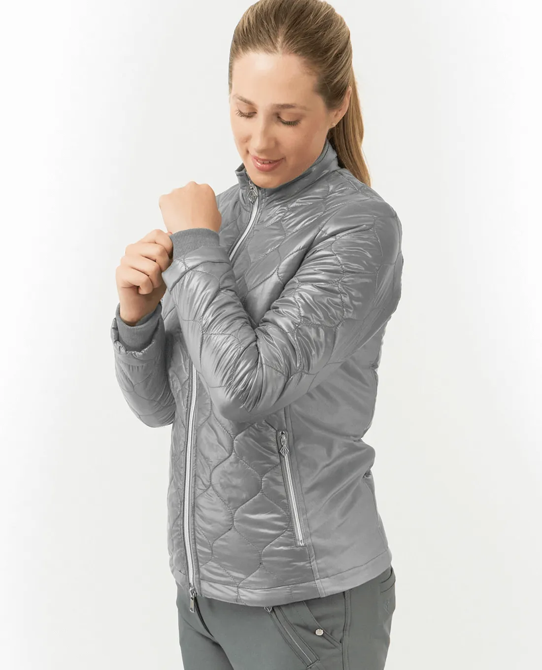 PURE GOLF Bronwyn Quilted Jacket 414 Charcoal Grey