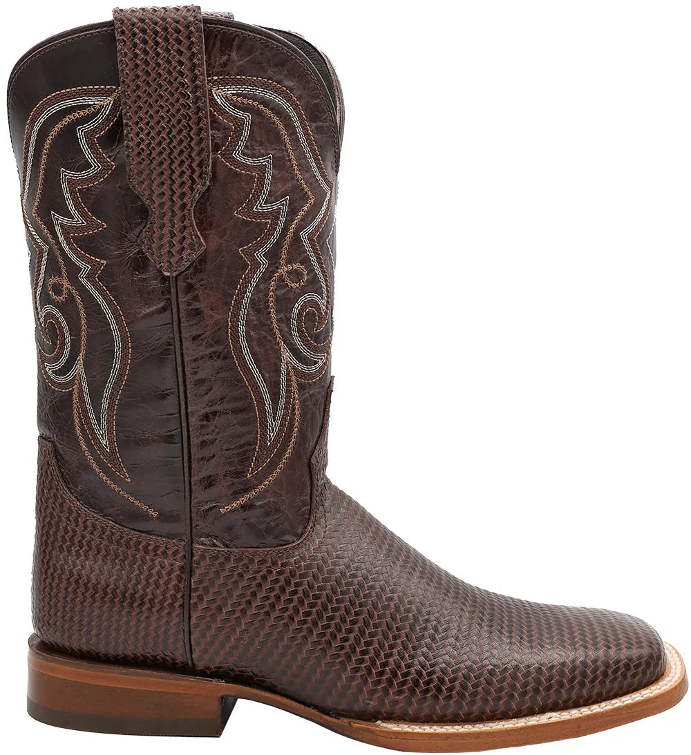 Silverton Arkansas Genuine Leather Wide Square Toe Boots (Brown)