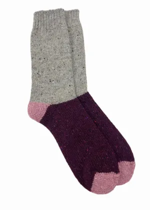 Tricolor 100% Merino Wool Socks | Beige