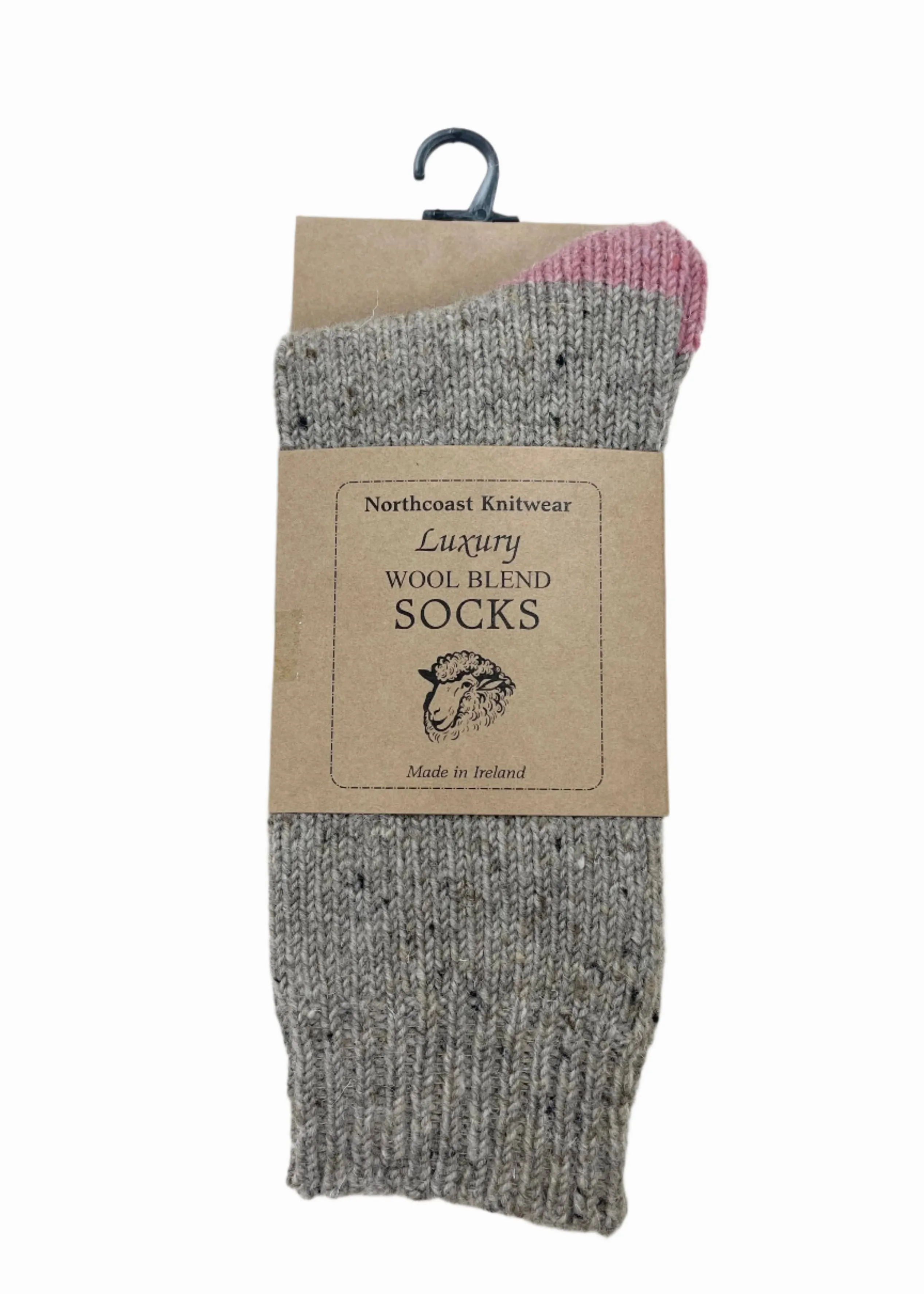 Tricolor 100% Merino Wool Socks | Beige