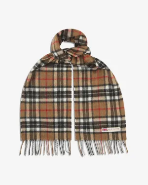 UK Wool Scarf - Highlands Tartan in Camel