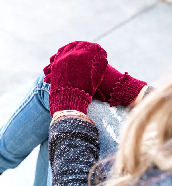 Velvet Gathered Gloves