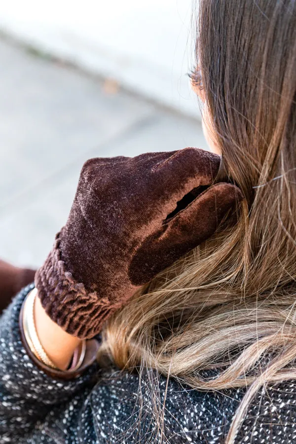 Velvet Gathered Gloves