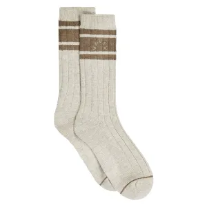 Womens Malissa Plush Wide Ribbed Sock Ivory Marl - AW24