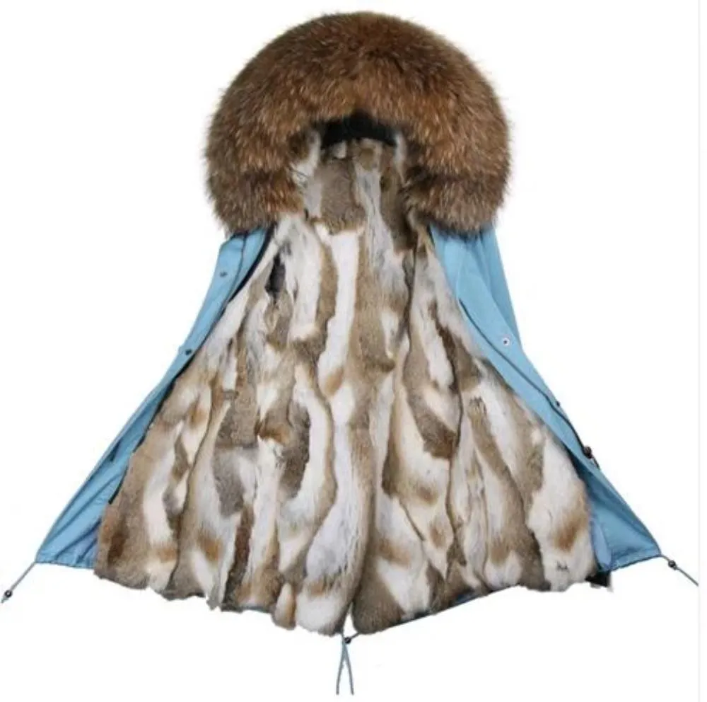 Women's Winter Casual Hooded Long Warm Parka With Raccoon Fur