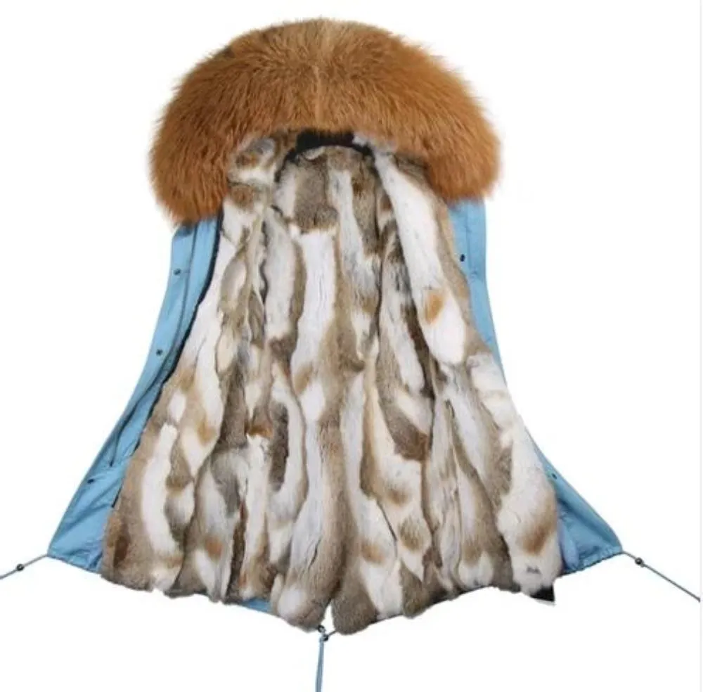 Women's Winter Casual Hooded Long Warm Parka With Raccoon Fur