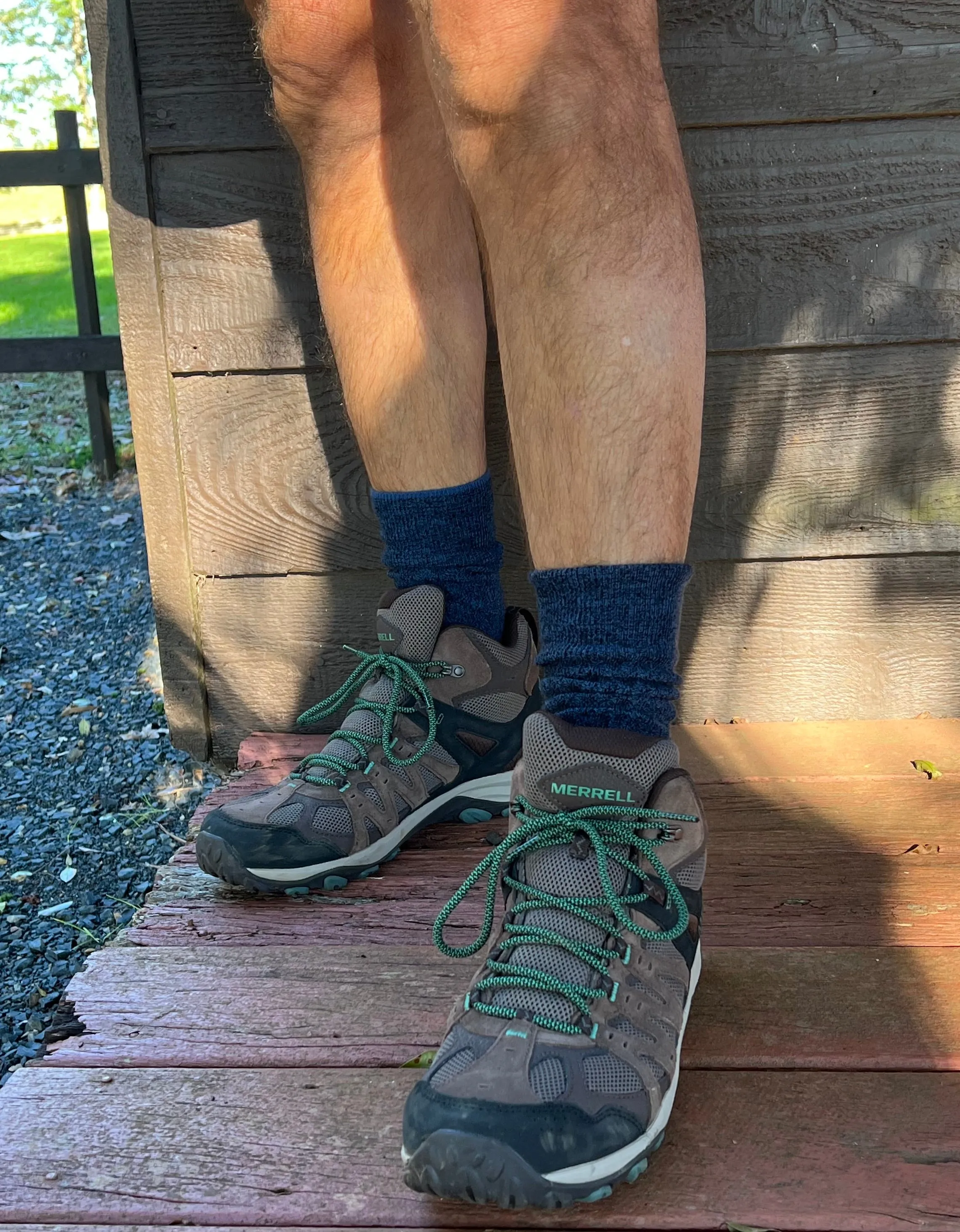 Wool and Bamboo Mix Crew Sock in Denim Blue - Aussie Made